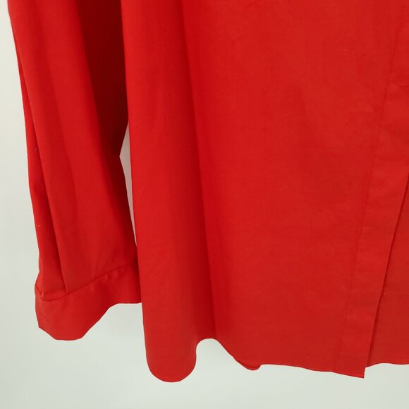 Lafayette 148 New York Stretch Cotton Straight Shirt S Red - Picture 7 of 14